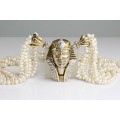 colier egyptian revival "Cleopatra". perle naturale Keishi. atelier italian